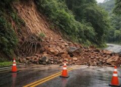 Chuvas provocam deslizamento e fecham estrada entre Cambuci e São João do Paraíso